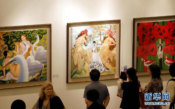 （文化）（1）中日韩画廊精品展在沪揭幕