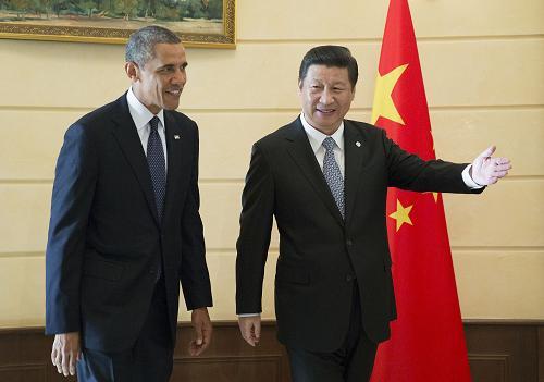 Chinese President Xi Jinping meets with U.S. President Barack Obama in St. Petersburg, Russia during the G20 summit on Sept. 6, 2013. [Photo / Xinhua]